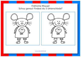 Frohliche Mause Unterschiede Erkennen Kinder Arbeitsblatter Vorschulubungen Arbeitsblatter Vorschule