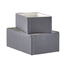 The key to home organisation is storage. Grey Woven Kiva Storage Bins The Container Store