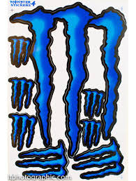 Black And Blue Monster Drink Hot Blue Monster Energy Decals Stickers Supercross Bike Motocross Kit Monster Energy Blue Bikes Monster