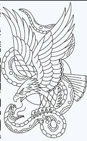 Black And White American Traditional Eagle Tattoo Fight 1 Beautiful 2 Face Position Beautiful Expression Of The Snake Location A P In 2020 Old School Tattoo Designs Traditional Eagle Tattoo Traditional Tattoo Art