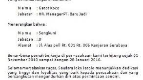 Company stamp alias cap perusahaan. Surat Keterangan Kerja Untuk Buka Rekening Bca Contoh Seputar Surat