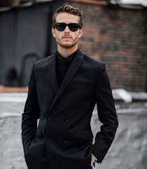 Image result for black funeral dress men