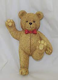 Resin Home Interiors Homco Teddy Bear Wall Coat Hook Hanger New Old Stock Coat Hooks On Wall Teddy Bear Kid Room Decor