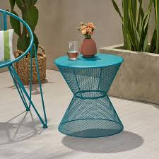 Teal Outdoor Side Table Wayfair In 2020 Outdoor Side Table Side Table Table