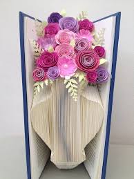 Book Folding Pattern Vase Flower Vase Free Tutorial Etsy Folded Book Art Book Folding Patterns Book Folding