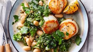 Wrap it in some lettuce, or just spear 'em with a fork for a protein. Seared Scallops With White Bean Ragu Charred Lemon Recipe Eatingwell
