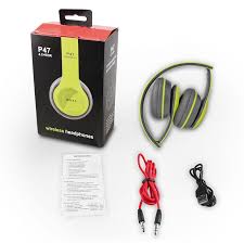 Wholesale P47 New Foldable Wireless Bluetooth Stereo Headset Handsfree Headphones With Mic Green Aulola Uk