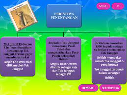 16 kesan penentangan menu x tahun 1877 dato' maharaja lela, dato' sagor, pandak indut dan sepuntum dihukum gantung sampai mati di matang, perak 20 jenazahnya digantung songsang dikebumikan di pasir pekan menu x kesan penentangan tok janggut terkorban jenazahnya. Perjuangan Rakyat Tempatan Mengembalikan Kedaulatan Bangsa Ppt Download