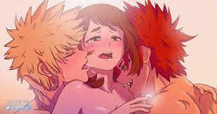 uraraka ochako, bakugou katsuki, and kirishima eijirou (boku no hero  academia) drawn by supernova_(ssuupernova) | Danbooru