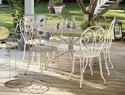 table ronde 96 cm montmartre table de jardin en metal mobilier jardin table et chaises de jardin decor de fer