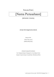 Contoh Proposal Usaha Atau Rencana Bisnis Proposal