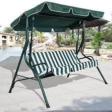 Swings 3 Person Patio Swing Outdoor Canopy Awning Yard Furniture Hammock Steel Hd Green Hammock Patio Hammock Outdoor Patio Swing Patio Swing
