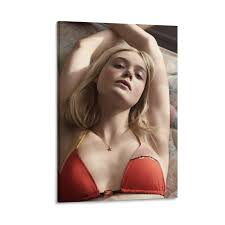 Elle Fanning Sexy Actress Poster (39) Print Photo Art Painting Canvas  Poster Home Decorative Bedroom Modern Decor Posters Gifts  20x30inch(50x75cm) : ...
