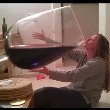 Woman Drinks Huge Glass Of Wine One Glass Of Wine Funny Pictures Wine Humor Fastest way to caption a meme.