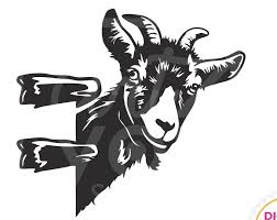 Black And White Goat Clipart Svg Surious Funny Goat Billy Goat Ibex Animal Head With Etsy In 2020 Goats Funny Ibex Animal Animals