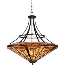 Durable steel base with matte, antique brass finish; Quoizel Tfst2840vb Stephen 8 Light Pendant Build Com