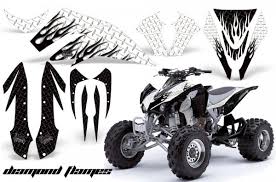 Purchasing a first year model atv is a lot like going on a blind when picking up our 2011 kawasaki kfx450r test unit from cycle specialties in cincinnati, ohio, we. Dekorekit Grafik Kit Dekor Diamond Flames Kawasaki Kfx 450 Quad Atv Graphic Kit