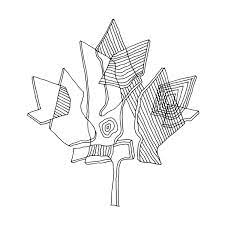 Canadian Maple Leaf Colouring Page With Abstract Drawing In Mind Form By Donald Lee Leaf Coloring Page Leaf Coloring Canadian Maple Leaf