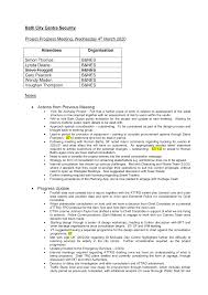 Bath City Centre Security Project Progress Meeting, Wednesday 4th March  2020 Attendees Organisation Simon Thomas B&NES Lynda