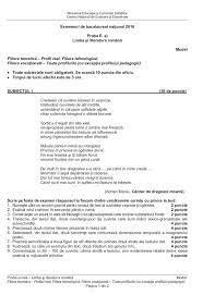 *bac 2019 toamna august septembrie jitaru ionel Subiecte Bacalaureat 2016 RomanÄƒ Ce Subiecte Au Picat La RomanÄƒ Libertatea