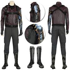 Everyone's talking about bucky's hair cut in the falcon and the winter soldier and how it symbolizes something but what if the only reason he cut his hair was cause sam put gum in it? Winter Soldier Cosplay Costumes The Falcon And The Winter Soldier Bucky Barnes Suit
