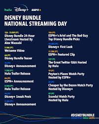 Disney plus includes original series and films as well as access to disney's vast library of content from walt disney studios, marvel, lucasfilm, pixar and national geographic. Disney On Twitter Meet Your National Streamingday Plans We Re Blessing Your Feeds With Announcements Trailers Watch Parties And More Today All From Disneyplus Hulu And Espn Disneybundle Https T Co Eiz54tsk4z