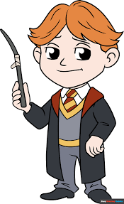 How to Draw Ron Weasley from Harry Potter - Really Easy Drawing Tutorial