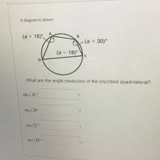 The other endpoints define the intercepted arc. Help Me Please What Are The Measures Of The Angles Of The Inscribed Quadrilateral Brainly Com