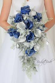 Silver Davids Bridal Wedding Flowers Glitter Calla Lilies Blue Roses Hydrangea Hor Blue Wedding Bouquet Diy Wedding Bouquet Fake Flowers Bridal Wedding Flowers