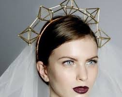 Geometric Crown, Geometry Inspired Headband, Fashion Crown, Golden Crown,  Autumn Crown, Statement Headpiece, Contemporary Design