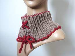 col snood a lacet marron et rouge en laine alpaga tour de cou tricot crochet echarpe foulard cravate par dy coloriages dinde ligne