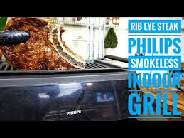 How to grill a ribeye steak. Cooking A Fat Rib Eye Steak On My Philips Smokeless Indoor Grill Youtube