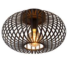 On sale on light shopping ceiling lamp with integrated led in minimal style available in white or cement dimensions: Lucide 78174 40 30 Manuela Vintage Round Metal Black Flush Ceiling Light Ideas4lighting Sku68220i4l
