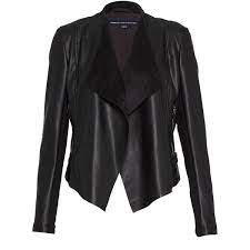 French Connection Stephanie Faux Leather Waterfall Jacket 3 235 580 Vnd Liked On Polyvore Leather Look Jackets Fake Leather Jacket Waterfall Leather Jacket