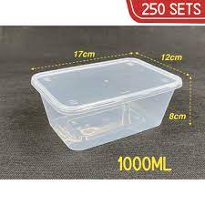 Ada berbagai jenis plastik yang digunakan untuk kemasan makanan atau minuman. Rectangular Plastic Food Container With Lid 1000ml Bekas Makanan Plastik Microwave A1000 250 Sets Shopee Malaysia