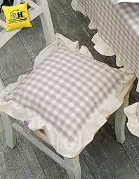 Justina cuscino per sedia, grigio, 35/42x40x4. Membru Lac Clasic Cuscini Cucina Provenzali Amazon Mariacastrojato Com