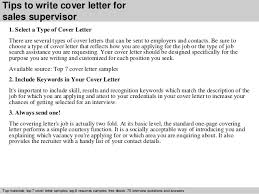 Sales Supervisor Cover Letter