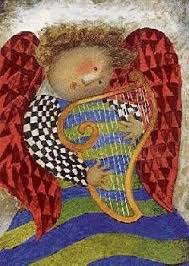 Graciela Rodo Boulanger Harpe From Musique Des Anges Suite 4 Lithographs On Paper Angel Artwork Art Artist