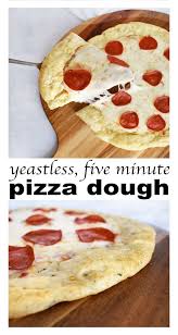 5 Minute Pizza Dough No Yeast In Fine Taste Recipe No Yeast Pizza Dough Pizza Dough Recipe Quick Pizza Recipes Dough