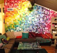 Paint Samples Living Room Using Multi Color Wall Painting Ideas Nearby Brown Leather And Fabric Corner Sofa Toward Paint Chip Wall Paint Chips Paint Chips Diy