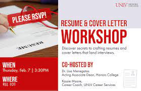 Are you still unclear on how to write a cover letter? Resume Cover Letter Workshop Calendar University Of Nevada Las Vegas