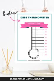 Free Debt Thermometer Printable Pdf The Common Cents Club