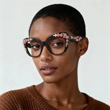 Black Cat-eye Unique Gorgeous Balance Custom Engraving Eyeglasses