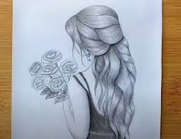 A beautiful flower always makes us smile. How To Draw A Girl With Flowers Easy Beautiful Girl Pencil Sketch