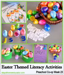 Just make sure they don't eat the jellybeans. Easter Themed Literacy Activities Preschool Co Op Week 23