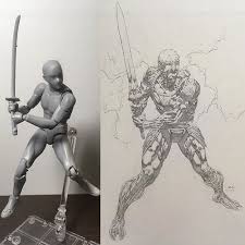 Regram Zhcomicart I Used This Body Kun Figure To Help Me Come Up With An Interesting Pose If You Guys Like S Figure Drawing Drawings Figure Drawing Reference