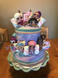 6.7cm (h) x 24.2cm (dia.) Lol Dolls Birthday Cake Novocom Top