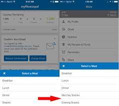 Tap the large blue + button, and then tap food. select a meal category and then tap in the field, search for a. How To Use The Myfitnesspal Food Diary Dummies