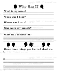 Who Am I Printable Worksheet Educational Worksheets Free Math Autobiography Template
