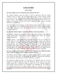 Case Study Page 1 Case Studies Air Canada Q1 What Problems Does Air Canada Hope That Maintenix Will Solve The Company In Case Study Study Case